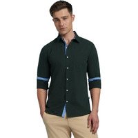 Dennis Lingo Men's Solid Slim Fit Casual Shirt (Az301_B-Green_Xxl)