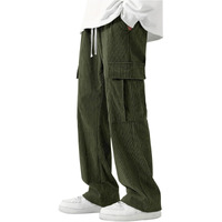 Indoprimo Men Cargo || Men Cargo Pants || Men Cargo Pants Corduroy || Cargos For Men || Men Cargo Trouser (In, Alpha, M, Regular, Green)