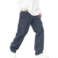 Indoprimo Men Cargo || Men Cargo Pants || Men Cargo Pants Cotton || Cargos For Men || Men Cargo Trouser - Isro (In, Alpha, M, Charcoal)