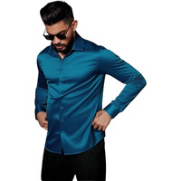 Indoprimo Men's Stylish Solid Satin Casual Shirt For Men Full Sleeve