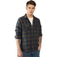 Dennis Lingo Men's | Blue | Checks | Regular Collar | Full Sleeve | Relaxed | Casual Shirt