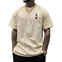 Indoprimo Casual Oversized T-Shirt For Men Half Sleeve (In, Alpha, Xl, Cream)