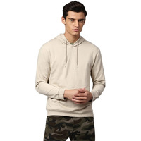 Dennis Lingo Men's Poly Cotton Hooded Neck Sweatshirt (Dlmsss0021_Sb_M_Stone Beige_M)