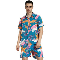 Dhruvi Trendz Mens Rayon Co-Ord Set Regular Fit Nightwear Set (Dt-Ms-6107&Sh190_Rama_M)