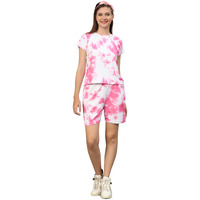 Dhruvi Trendz Womens Lycra Pyjama Sets Regular Fit Shorts Set (Dt-Sh147&W1490_Pink_S)