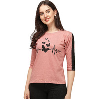 Dhruvi Trendz Women Cotton Lycra Top For Women Regular Fit Regular (Dt-W1328_Pink_Xxl)