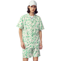 Dhruvi Trendz Mens Rayon Men Co-Ord Set Regular Fit Night Dress (Dt-Ms-6104&Sh208_Green_M)