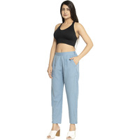 Digital Shopee Women's Regular Fit Casual Pants (Ds-Tc1-Skyblue-Xl_Denim Blue