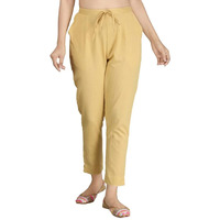 Digital Shopee Ankle Length Drawstring Trouser Pant For Women | Girls Beige