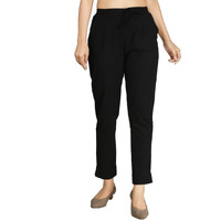Digital Shopee Ankle Length Drawstring Trouser Pant For Women | Girls Black