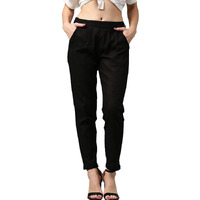 Digital Shopee Women's Regular Fit Casual Ds-Pants-Ethnicwear-Black