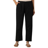 Digital Shopee Regular Fit Women 's Pure Cotton Trousers Pants For Everyday Use, College Wear, Office, Casual Wear Black