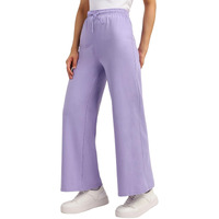 Juneberry 100% Pure Cotton Regular Fit Lilac Mid Rise Trousers For Women & Girls (Vdjwbw0300009_L)