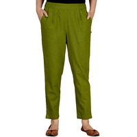 Digital Shopee Women Casual Formal Western Stylish Rayon Trouser Regular Fit Plain Pants Lowers Bottom Wear Office Wear | Ds-Pants-Wearethnic-Olive-Xxl