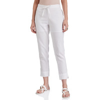 Digital Shopee Ankle Length Drawstring Trouser Pant For Women | Girls White X-Large