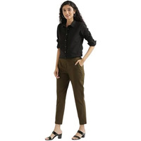 Digital Shopee Women Cotton Trouser Pant | Regular Fit Casual Trouser For Girls And Womens Dark Olive Green|5Xl