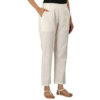 Digital Shopee Regular Fit Women 's Pure Cotton Trousers Pants For Everyday Use, College Wear, Office, Casual Wear, Olive, Xxl