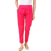 Digital Shopee Women Casual Formal Western Stylish Rayon Trouser Regular Fit Plain Pants Lowers Bottom Wear Office Wear | Ds-Pants-Wearethnic-Pink-S