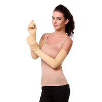 Digital Shopee Unisex Full Arm Full Finger Sleeves Gloves For Uv, Dust, Summer, Uv Sun Protection Arm Sleeves For Men & Women, Protection Cooling, Bikers Protective Arm Sleeves Beige