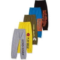 T2F Boy's Regular Fit Printed Cotton Track Pant (Pack Of 5)