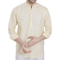 Divisive Men's Slim Fit Full Sleeves Cotton Short Kurta (Dkrt1530_Xl_Cream)