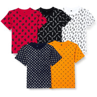 T2F Boy Cotton Printed Regular Fit T-Shirt(Pack Of 5),Multicolour,9-10 Years