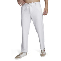 Divisive Men's Relaxed Fit Cotton Linen Blend Trousers (Dpt51_38_White)
