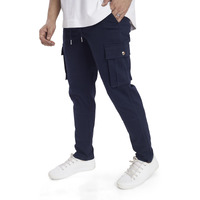 Divisive Men's Cotton Cargo Pants (Dcr111_30_Navy)