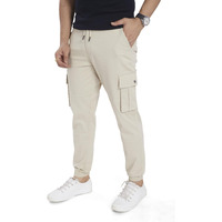 Divisive Men's Cotton Cargo Joggers Pants (Dcr121_34_Ecru)