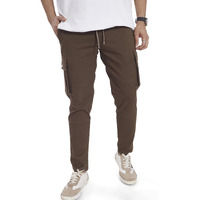 Divisive Men's Cotton Cargo Pants (Dcr105_30_Taupe)
