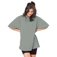 Shodox Women's Cotton Blend Oversized Drop Shoulder Solid T-Shirt(Pack Of 1)