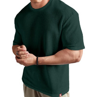 Shodox Mens Solid Dotted Unique Design Oversized Tshirt For Men - Round Neck Loose Fit Drop Shoulder Mens T-Shirt Bottle Green