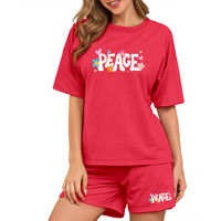 Shodox Womens Cotton Blend Printed Tshirt And Shorts Co-Ords Set (Pack Of 1)