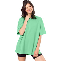 Shodox Bio-Washed Anti Bacterial 100% Pure Cotton Womens Oversized Solid T-Shirt | Cozy Soft, Less Wrinkles Loose Fit, Drop Shoulder, Korean Baggy Style Tees For Girls