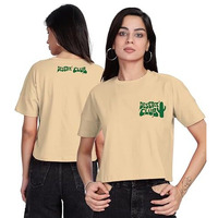 Shodox 100% Cotton Regular Fit Half Sleeve Printed Waist Length T-Shirt For Womens (Pack Of 1)