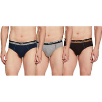 Rupa Jon Plain Brief For Men, 100% Cotton Fabric, Outer Elastic, Pack Of 3