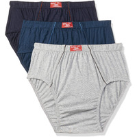 Rupa Jon Plain Brief For Men, 100% Cotton Fabric, Inner Elastic, Pack Of 3