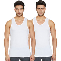Rupa Jon Sleeveless Vest For Men, 100% Cotton Fabric, Round Neck, Pack Of 2