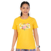 Rupa Women's Colors Playsure Printed Cotton Blended Round Neck Standard Fit T-Shirt, Short-Sleeve, Pack Of 1, Yellow Small