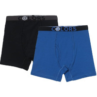 Rupa Frontline Colors Kid's Front Open Long Trunks 113 | Soft-Touch Cotton Stretch | Snug Fit | Breathable Fabric | Pack Of 2