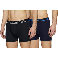 Rupa Frontline Men's Pure Cotton In Regular Solid Drawer (Pack Of 2) (Fl Hnk_Navy,Black_090)