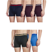 Rupa Jon Plain Trunk For Men, 100% Cotton Material, Outer Elastic, Pack Of 5 Assorted