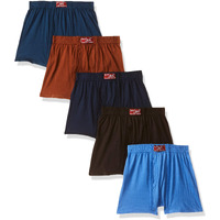Rupa Jon Trunk For Boys, 100% Cotton Material, Ultra Soft Waistband, Solid Pattern, Regular Fit, Pack Of 5 Assorted