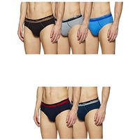 Rupa Jon Obamaa Briefs For Men, 100% Cotton Fabric, Breathable, Outer Elastic, Pack Of 5 Assorted