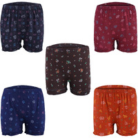 Rupa Jon Printed Trunk For Boys | 100% Cotton Fabric | Inner Elastic | Pack Of 5