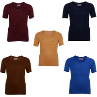 Rupa Jon Half Sleeves Vest For Boys | 100% Cotton Fabric | Round Neck | Pack Of 5 Assorted