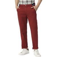 Thomas Scott Men's | Solid | Slim Fit | Mid Rise | 4 Pocket | Cotton | Casual Chino Trouser | Ccbt01_Wine_36