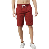 Thomas Scott Men's Solid Slim Fit Shorts Wine