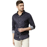 Thomas Scott Mens | Full Sleeve | Printed | Slim Fit | 100% Cotton | Spread Collar | Shirts (Black_S)