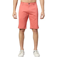 Thomas Scott Men's | 100% Cotton | Solid | Above Knee | Button Closure | Chino | Casual Shorts For Men Coral